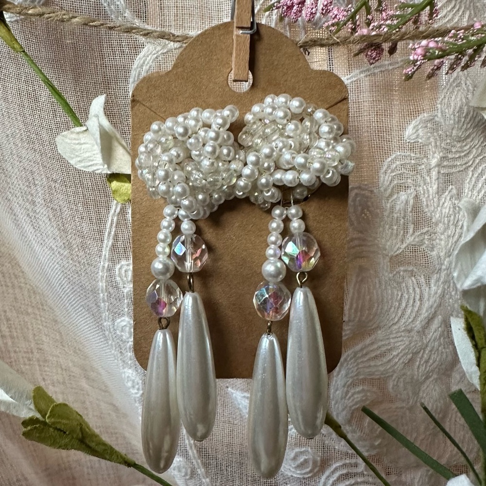 Elegant Pearl and Crystal Drop Earrings